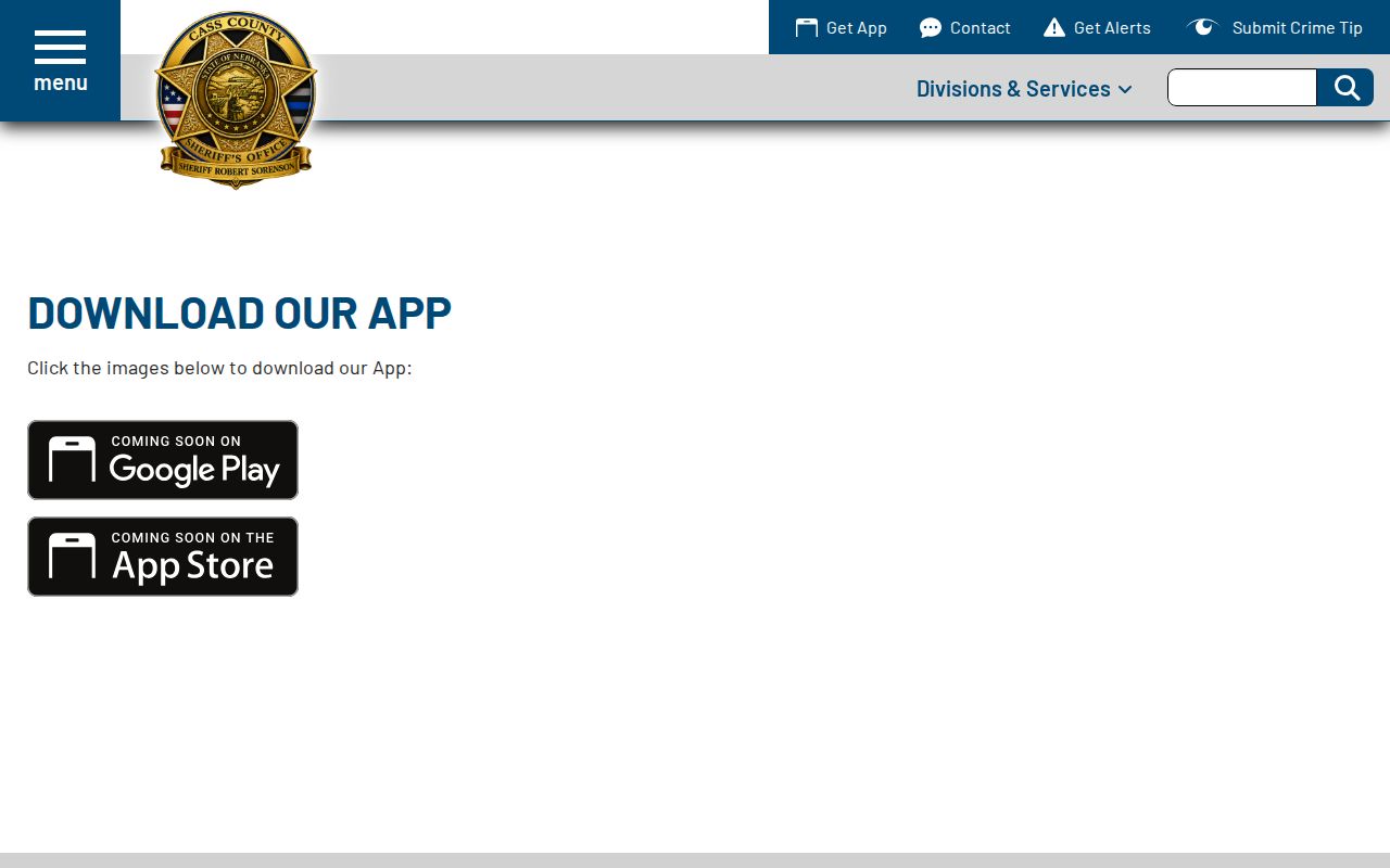 Cass County Sheriff mobile app and alert information