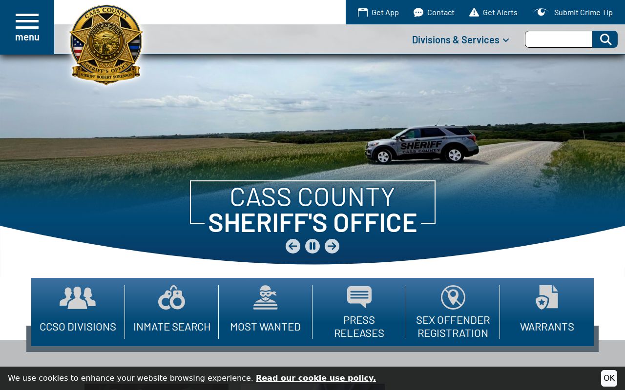 Cass County criminal records at the sheriff office