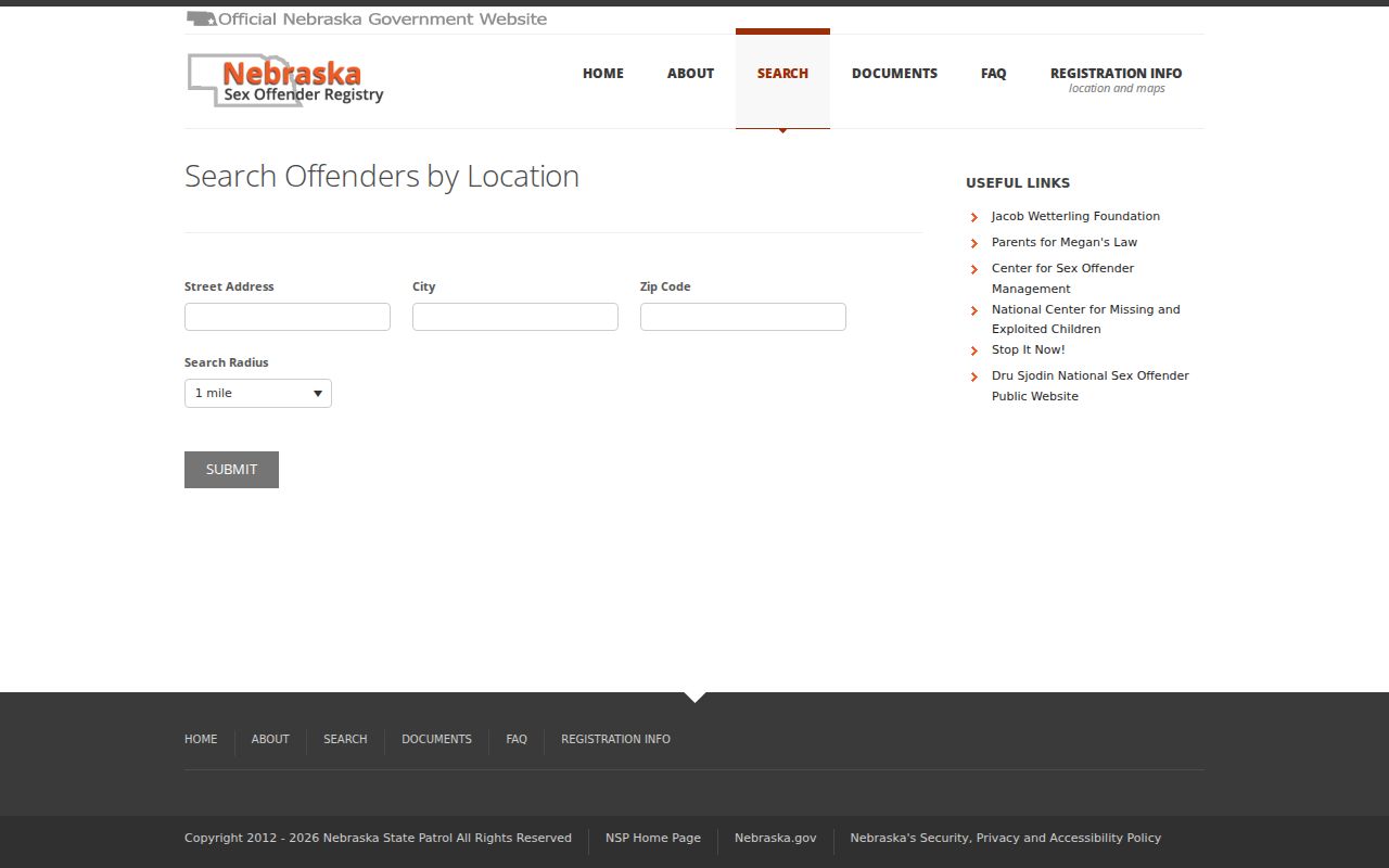 Cass County sex offender registry address and radius search