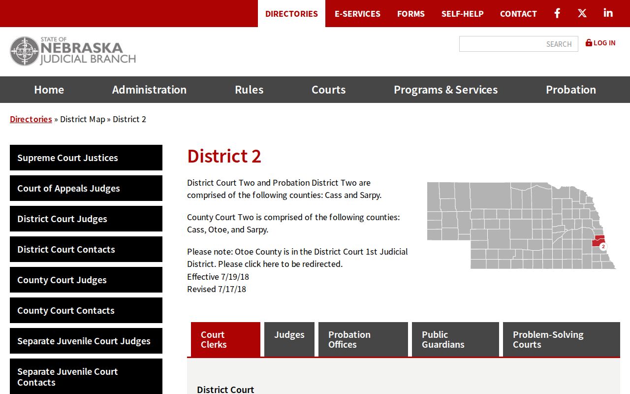 Weeping Water criminal records court and probation district coverage